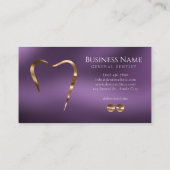 Elegantes Design der Lila Gold Dentist Business Ca Visitenkarte (Rückseite)