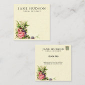 Elegantes Design der Minimalistischen floralen Vis Quadratische Visitenkarte (Vorne/Hinten)