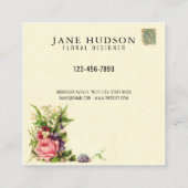 Elegantes Design der Minimalistischen floralen Vis Quadratische Visitenkarte (Rückseite)