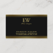 Elegantes Design der Minimalistischen Gold Lines C Visitenkarte (Rückseite)