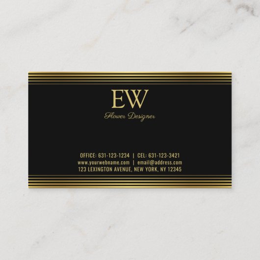 Elegantes Design der Minimalistischen Gold Lines C Visitenkarte (Rückseite)