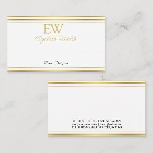 Elegantes Design der Minimalistischen Gold Lines C Visitenkarte (Vorne/Hinten)