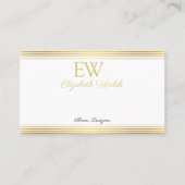 Elegantes Design der Minimalistischen Gold Lines C Visitenkarte (Vorderseite)