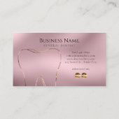 Elegantes Design der rosafarbenen und goldenen Zah Visitenkarte (Rückseite)