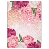 Elegantes Design der Rose Glitzer Klemmbrett (Rückseite)