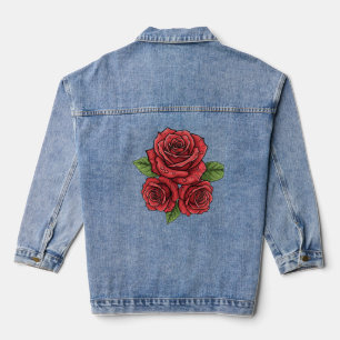 Elegantes Design der Rose Jeansjacke