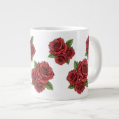 Elegantes Design der Rose Jumbo-Tasse (Vorderseite Rechts)