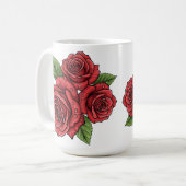 Elegantes Design der Rose Kaffeetasse (Vorderseite Links)