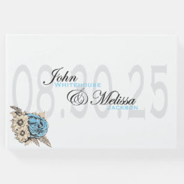 Elegantes Design der Rose mit Skriptnamen Gästebuch