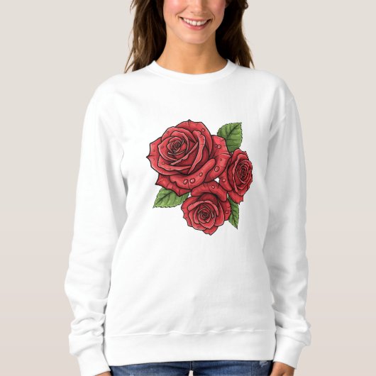 Elegantes Design der Rose Sweatshirt (Vorderseite)