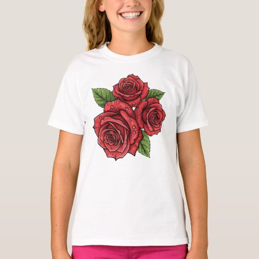 Elegantes Design der Rose T-Shirt (Vorderseite)