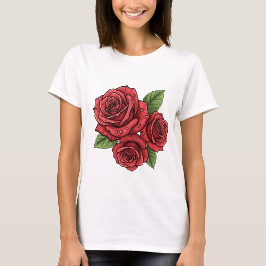 Elegantes Design der Rose T-Shirt (Vorderseite)