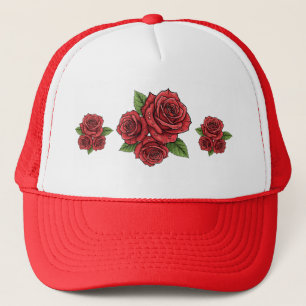 Elegantes Design der Rose Truckerkappe