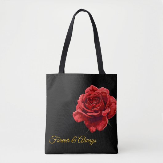 Elegantes Design der Rote Rose - Stilvolle, floral Tasche (Vorderseite)