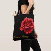 Elegantes Design der Rote Rose - Stilvolle, floral Tasche (Von Nahem)