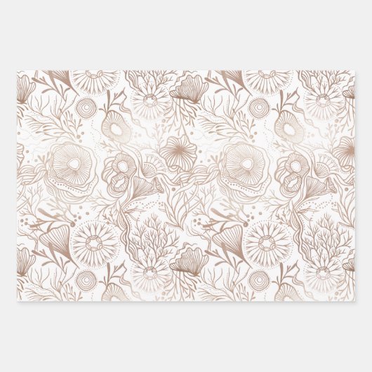 Elegantes Design des Meereslebens Geschenkpapier Set (Vorderseite)