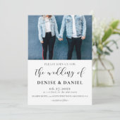 Elegantes Design Foto Hochzeitseinladung Einladung (Stehend Vorderseite)