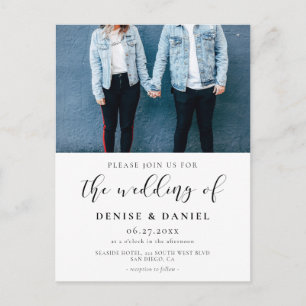 Elegantes Design Foto Hochzeitseinladung Postkarte