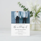 Elegantes Design Foto Hochzeitseinladung Postkarte (Stehend Vorderseite)