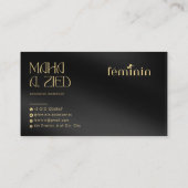 Elegantes Design für benutzerdefinierte Visitenkar Visitenkarte (Rückseite)