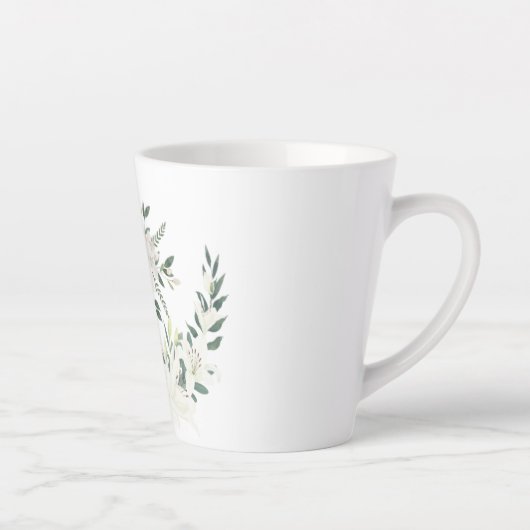 Elegantes Design für den weißen Blumenkranz Milchtasse (Rechts)