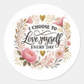 🌸 elegantes Design für die Liebe von Blumen Runder Aufkleber (Vorderseite)