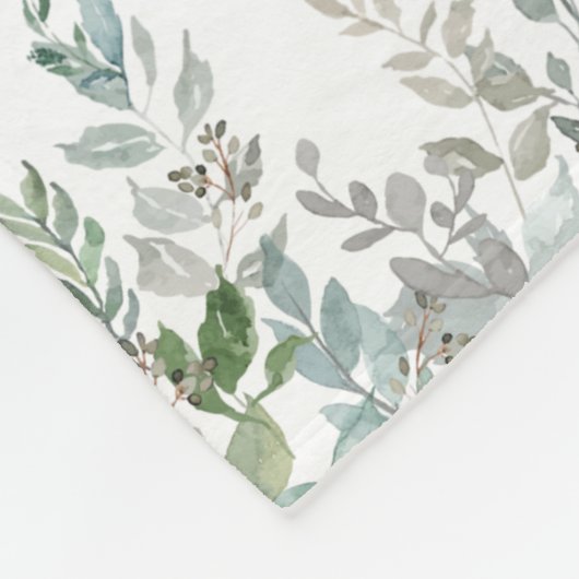 Elegantes Design für grüne Blätter Fleecedecke (Ecke)