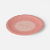 Elegantes Design für Korallen und Pfirsich Pappteller (Schrägansicht)