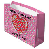 Elegantes Design für Minimalistische Liebe Große Geschenktüte (Rückseite Schrägansicht)