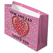 Elegantes Design für Minimalistische Liebe Große Geschenktüte (Vorderseite Schrägansicht)