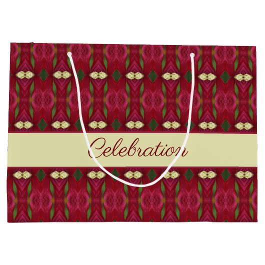 Elegantes Design Gemustert Große Geschenktüte (Rückseite)