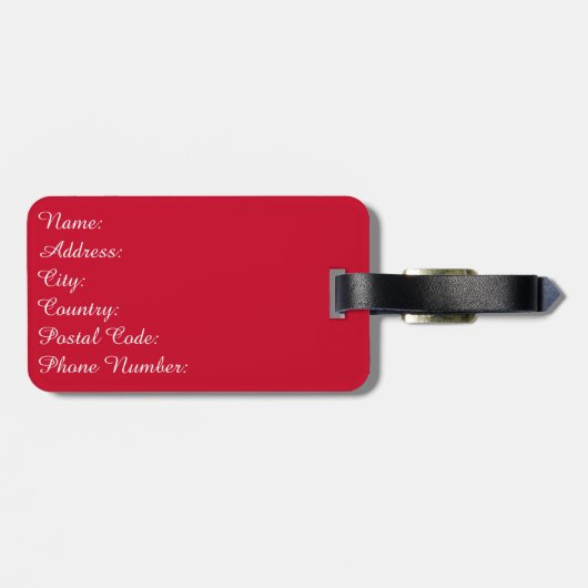 Elegantes Design Gepäckanhänger (Rückseite horizontal)