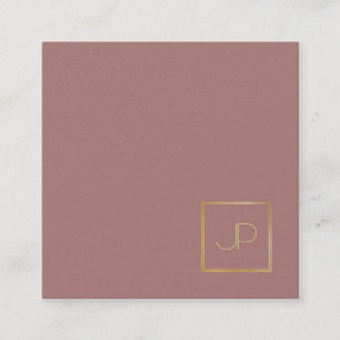Elegantes Design Gold Monogram Template Moderne Lu Quadratische Visitenkarte