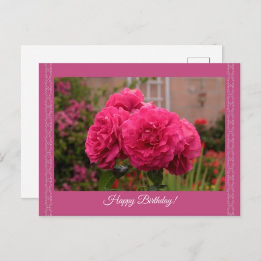 Elegantes Design Happy Birthday Card Postkarte (Vorne/Hinten)