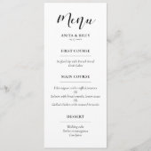 Elegantes Design Hochzeitskarte Menükarte (Vorderseite)