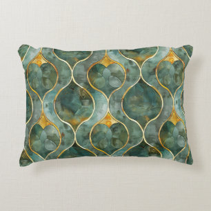 Elegantes Design in Grün und Gold Dekokissen