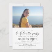 Elegantes Design Junggeselinnen-Abschied Foto Einladung (Vorderseite)