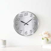 Elegantes Design Metallische arabische Zahlen Silv Große Wanduhr (Zuhause)