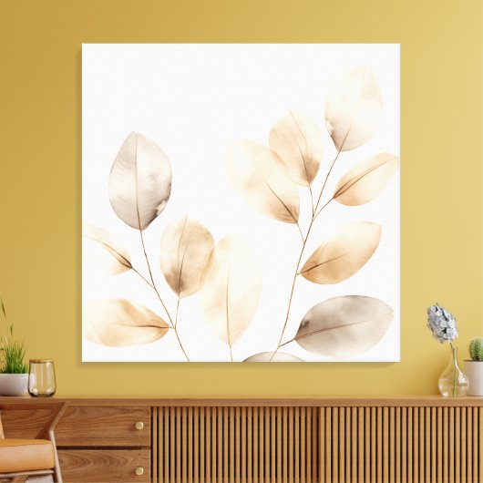 Elegantes Design mit anmutigen Blätter Leinwanddruck (Insitu (Wohnzimmer))