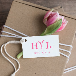 Elegantes Design mit Blume & Initialen für Hochzei Gummistempel