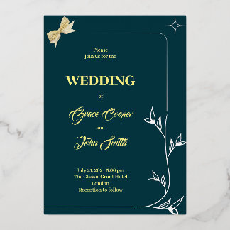 ELEGANTES DESIGN MIT DUNKELBLAUEM HINTERGRUND FOLIENEINLADUNG