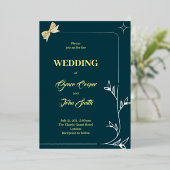 ELEGANTES DESIGN MIT DUNKELBLAUEM HINTERGRUND FOLIENEINLADUNG (Stehend vorne)