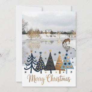 Elegantes Design mit einer ruhigen Winterlandschaf Feiertagskarte