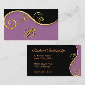Elegantes Design mit Initial auf der Vorderseite Visitenkarte