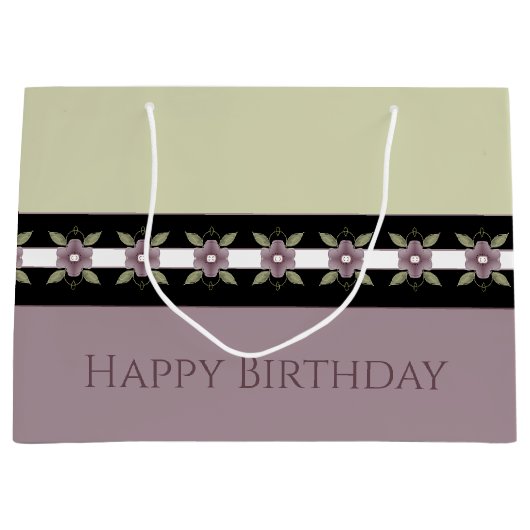 Elegantes Design mit Pflaumendesign Große Geschenktüte (Vorderseite)