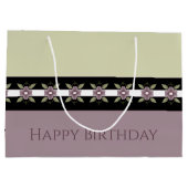 Elegantes Design mit Pflaumendesign Große Geschenktüte (Rückseite)