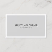 Elegantes Design Modern Grau Weiß Minimalistisch Visitenkarte (Vorderseite)