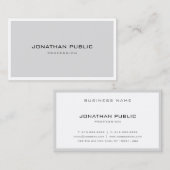 Elegantes Design Modern Grau Weiß Minimalistisch Visitenkarte (Vorne/Hinten)