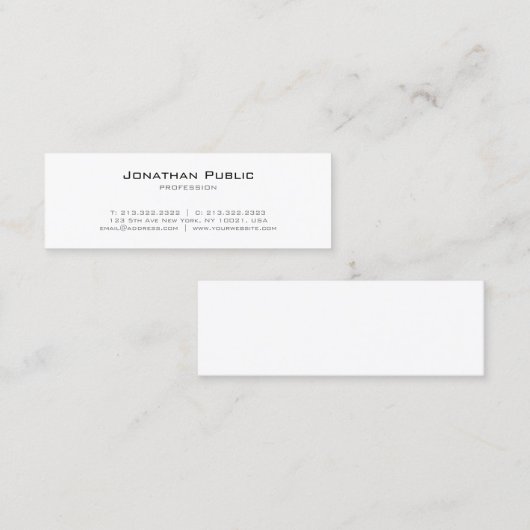 Elegantes Design Moderne, einfach Schlicht Berufli Mini Visitenkarte (Vorne/Hinten)