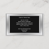 Elegantes Design Moderne Grafik Design Silver Blac Visitenkarte (Rückseite)